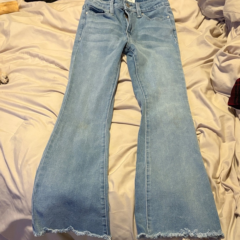 📝 BTS SPECIAL YMI Girls light blue Flared Jeans NWOT SZ 12